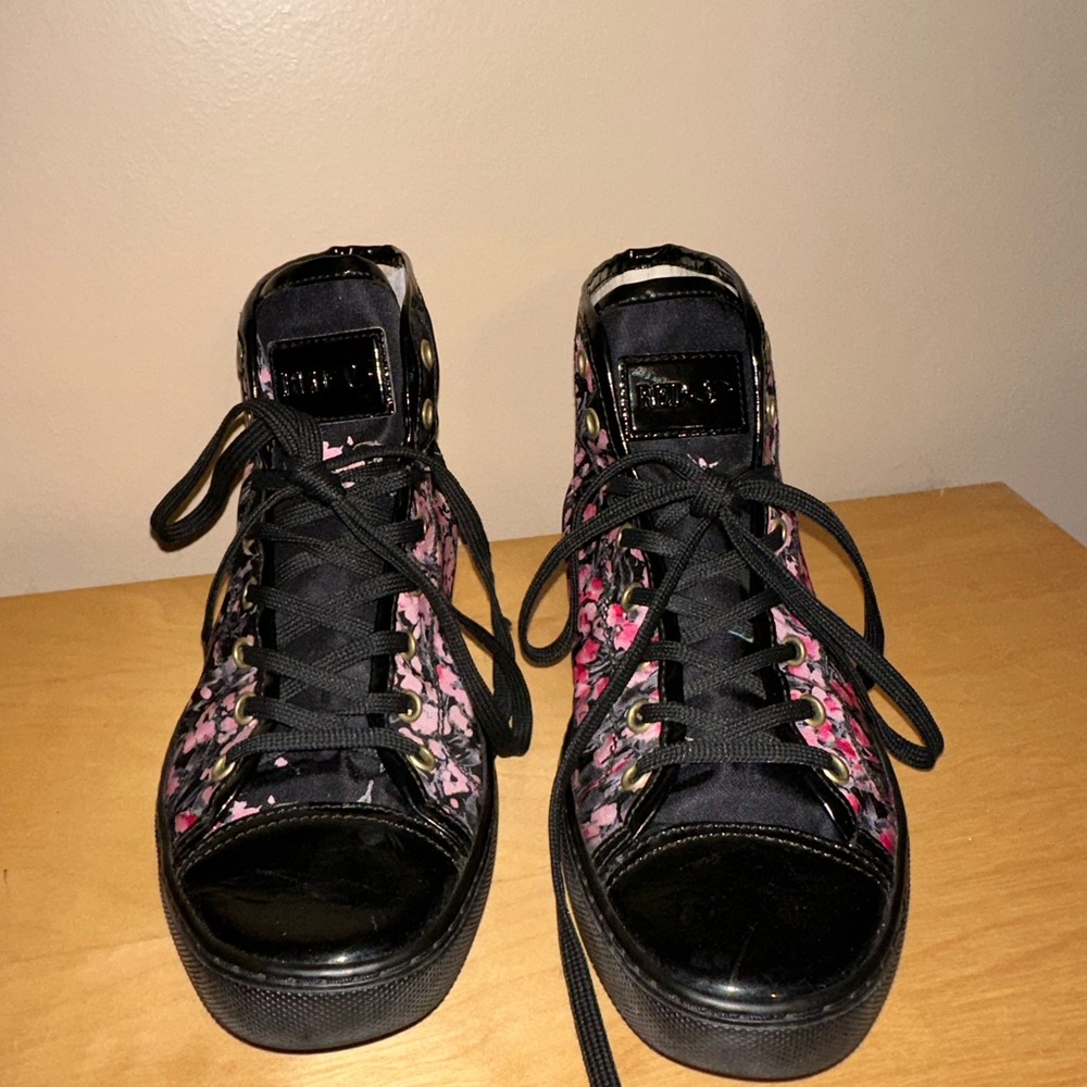 Red Valentino floral high top sneakers 7.5 women’s - Picture 5 of 8